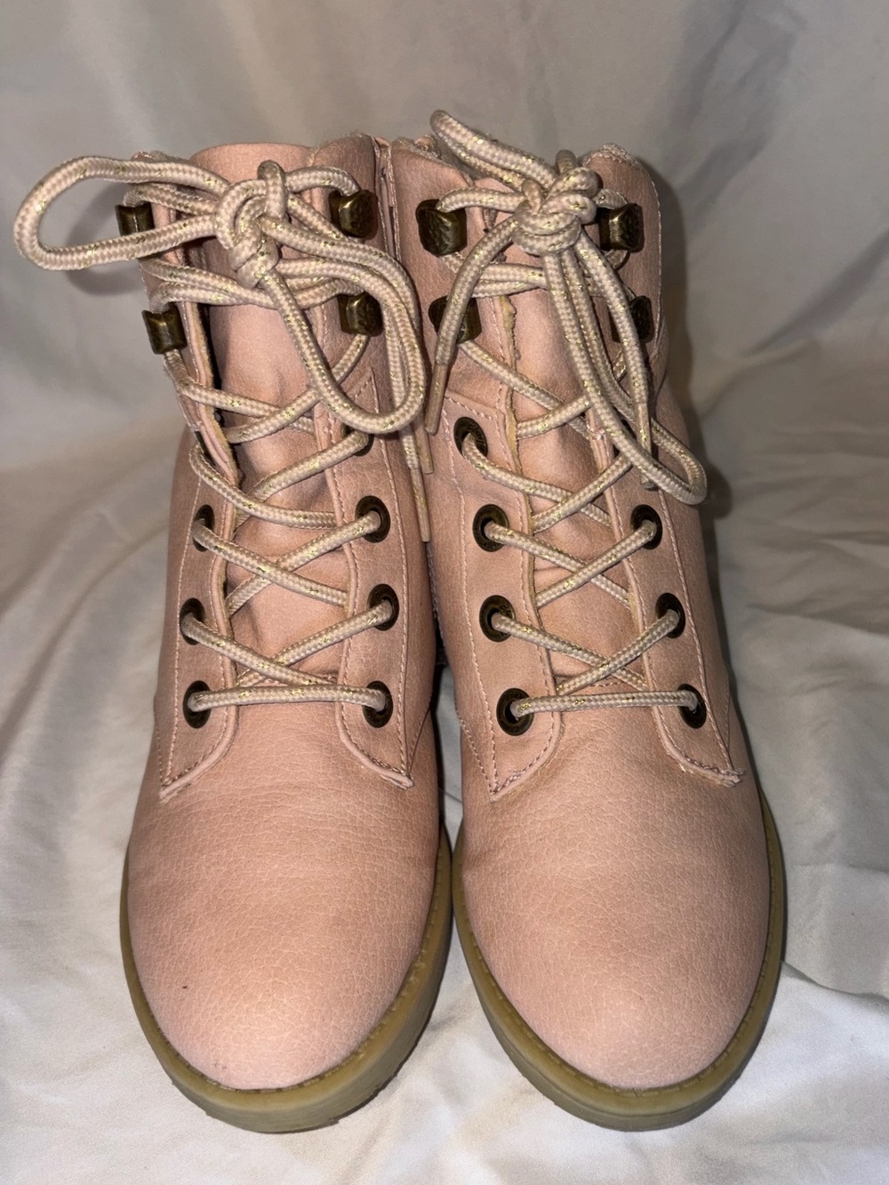 Blowfish Pink Lace-Up Kids Ankle Boots